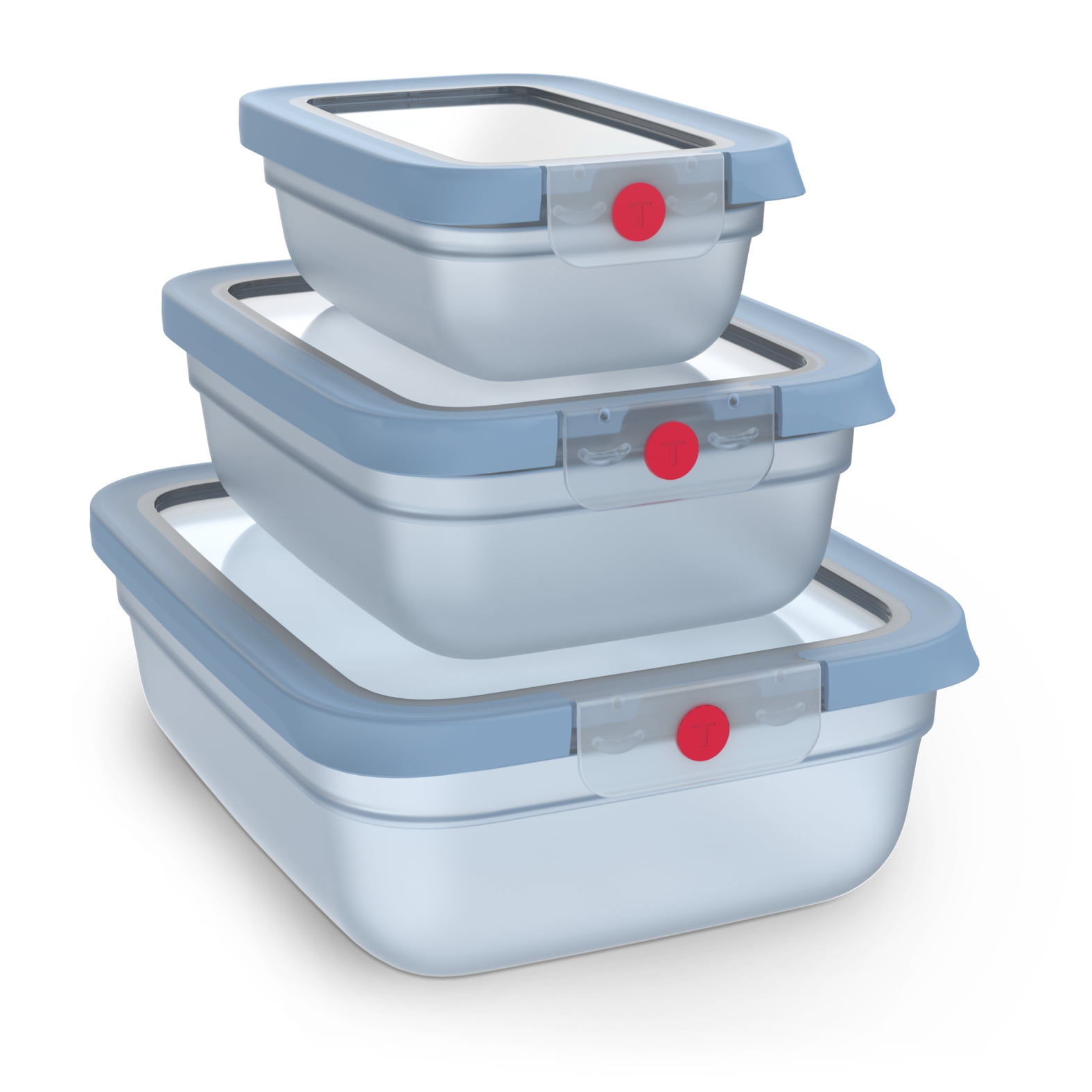 Contenedor Hermetico De Alimentos Oneclick Azul 0,5/1,2/2,3l Tefal