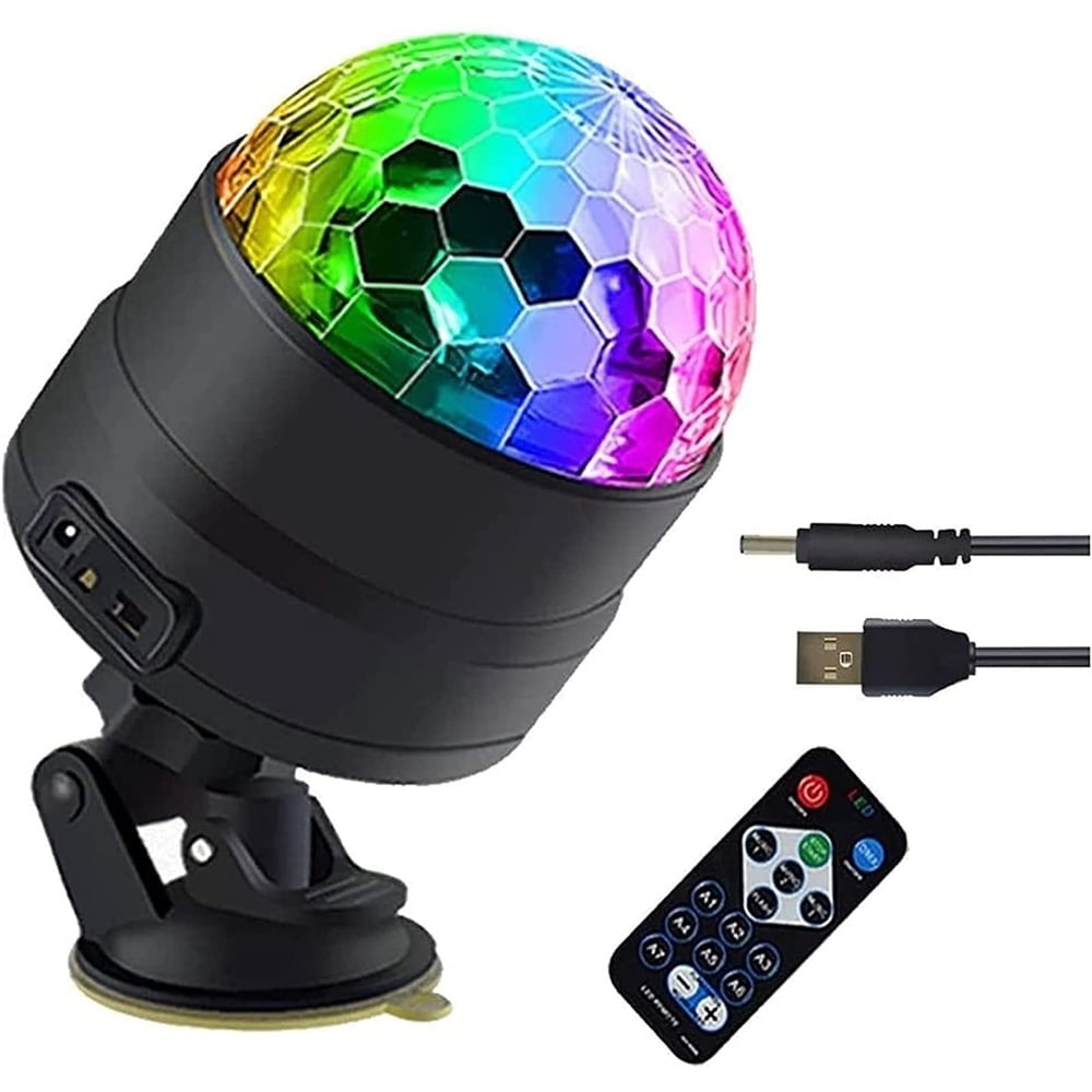 Xusx111 - Bola Strobe Luz, Coche Interior Atmósfera Luz Sonido Función Activa Control Remoto Inalámbrico Para La Fiesta De Camping