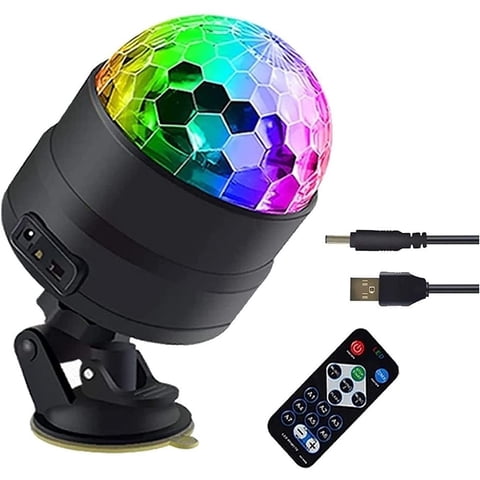 Xusx111 - Bola Strobe Luz, Coche Interior Atmósfera Luz Sonido Función Activa Control Remoto Inalámbrico Para La Fiesta De Camping