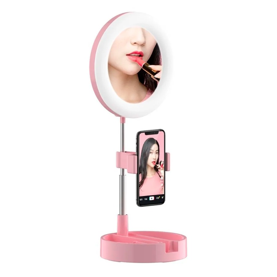 Aventura Store - Aro De Luz Led Plegable Con Espejo Y Soporte Para Celular