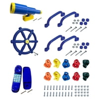 Magideal - 15 Piezas De Equipo De Juegos Para Niños, Piezas De Entretenimiento Al Aire Libre Para Teléfono, Escalada De Rocas, Telescopio Pirata Para Gimnasio En