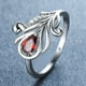 thumbnail image 1 of Peacock Tail Ring Inlaid Teardrop Cut Rainbow Zircon Elegant Promise Finger Ring, 1 of 3
