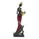 thumbnail image 2 of Estatuilla Africana Exótica Escultura Artesanía Tribal Señora Estatua Para Gabinete De Vino Vestido Rojo, 2 of 3