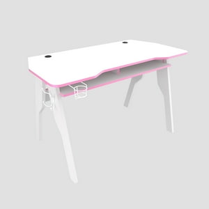 Inval - Escritorio Gamer Blanco Y Canto Rosa Es20503