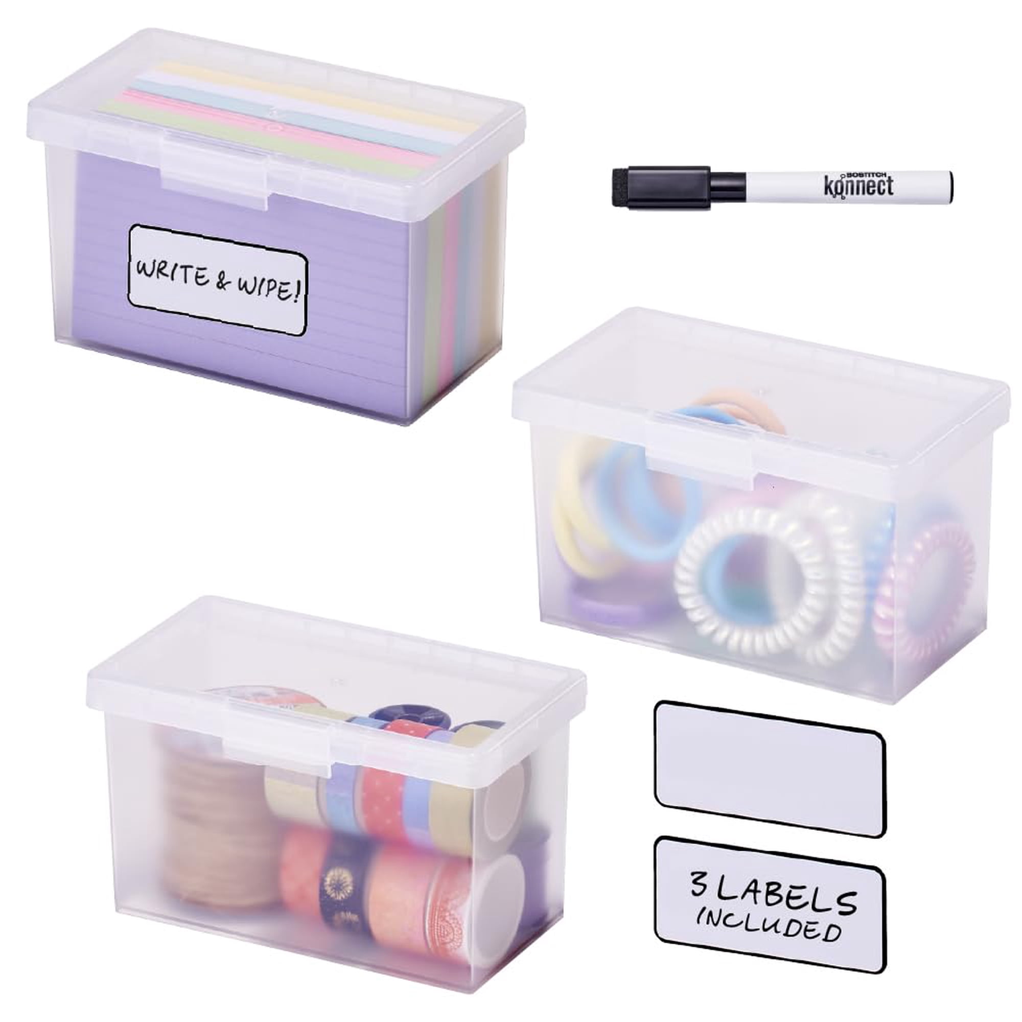 Contenedores De Almacenamiento Bostitch Konnect Nest Con Tapas, Paquete De 3