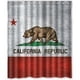 thumbnail image 1 of Cortina de ducha con la bandera del estado de California, juego de cortina de baño con ganchos, tamaño 60 x 72 pulgadas, 1 of 3