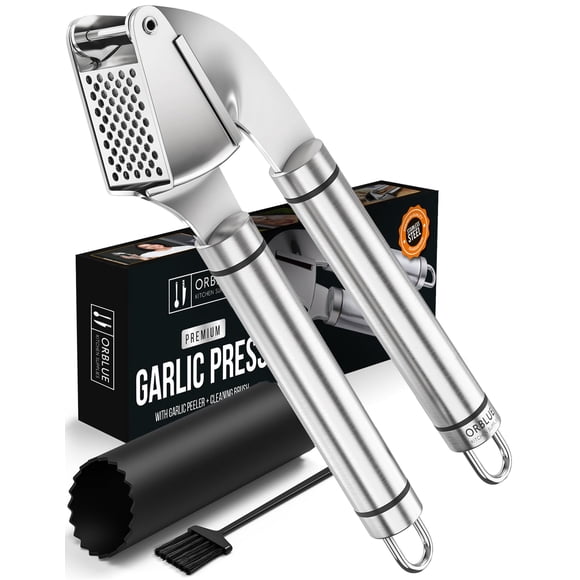 Exprimidor de ajo Orblue de acero inoxidable de grado profesional