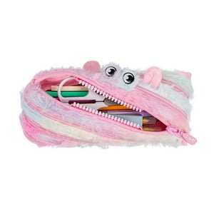 Faber Castell - Estuche De Faber-Castell Furry Monster Rosado Y Amarillo