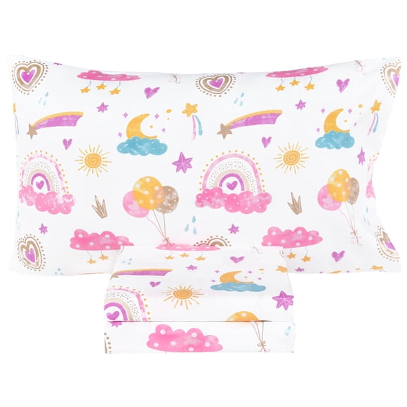 Juego de sábanas Scientific Sleep Twin de algodón rosa nube