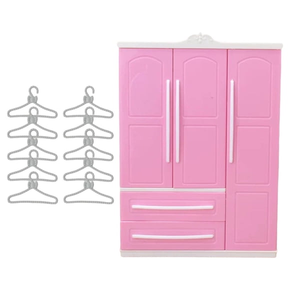 Armario Para Muñecas Que Se Puede Abrir, Accesorios Para Casa De Muñecas, Encantador Con Percha De Tela, Estilo B