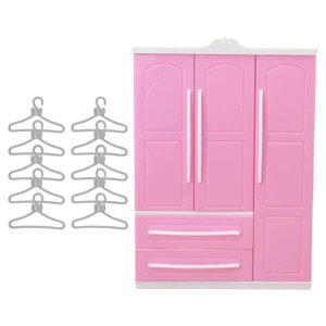 Bothyi - Armario Para Muñecas Que Se Puede Abrir, Accesorios Para Casa De Muñecas, Encantador Con Percha De Tela, Estilo B