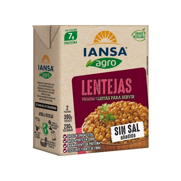 Lentejas Premium Listas Caja, Drenado 230 g - Neto 390 g