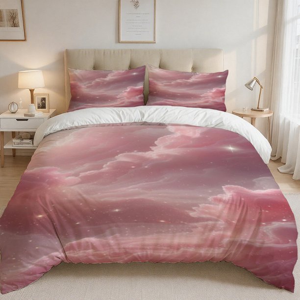 3pcs Dreamy Starry Sky Printed Bedding Set 100% Polyester