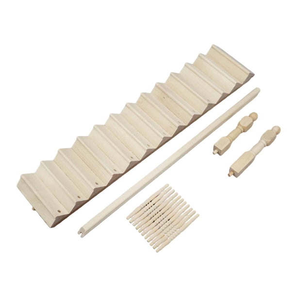 Escalera De Madera En Miniatura Para Casa De Muñecas (escala 1/12). Colección De Accesorios Para Casa De Muñecas. Barandilla Derecha.