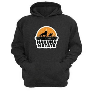 Genérico - Polerón Canguro Hakuna Matata Gris Oscuro Talla M Unisex