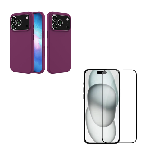Joigo - Carcasa Goma Lamina Vidrio Para Iphone 17 Pro Morado