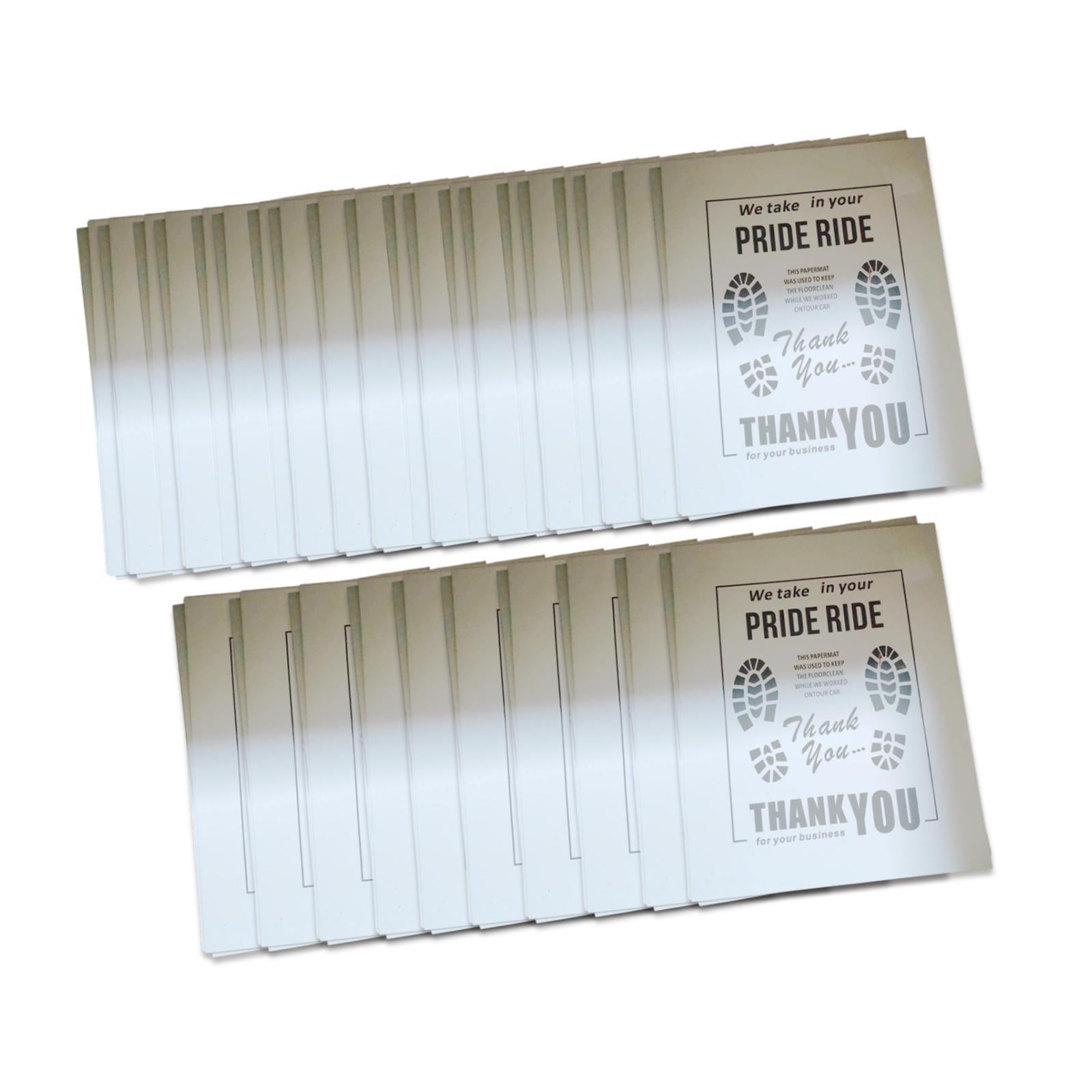 Ioensy - 50 Alfombrillas De Papel Para Coche, Almohadillas Para Los Pies Para Suv Y Camiones, Color Blanco, Estilo B