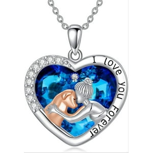 Vousez - Collar Mujer Perro Cristal Corazón Plata 925