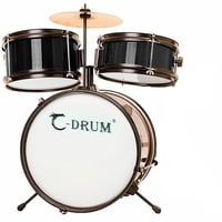 Genérico - Batería Musical Niño Color Negro Con Sillín