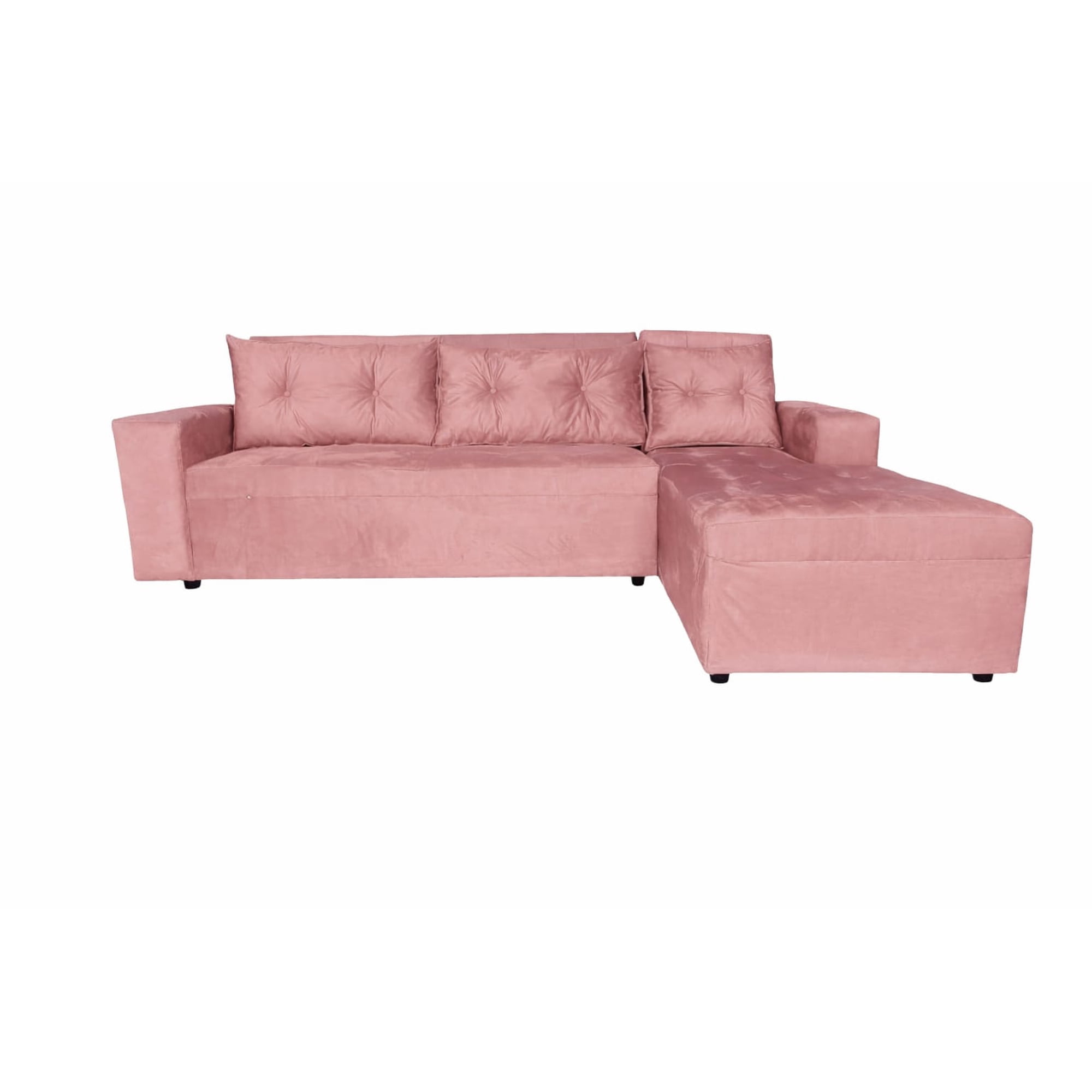 Rous Muebles - Sofá Seccional L Reclinable, Color Palo Rosa