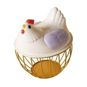 Bothyi - Cesta Para Huevos De Gallina, Bonita Cesta De Alambre De Metal Para Guardar Huevos De Gallina Para Encimera, Con Rayas Violetas Y Doradas