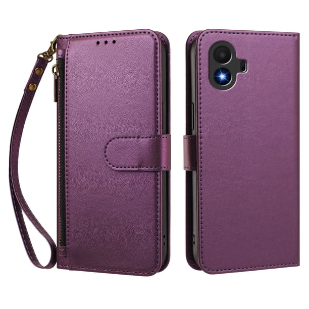 Funda Tipo Billetera para TCL K70 SE con Soporte y Bolsillo con Cierre Violeta intenso