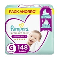 Pañales Pampers Premium Care Talla G Con 148 U De 9 A 13Kg