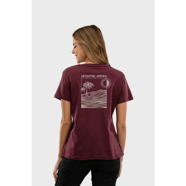 Polera Orgánica Sunset Burdeo Mujer Falcone