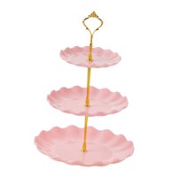 Bothyi - Soporte Para Tartas De 3 Niveles, Bandeja Para Servir Cosméticos, Restaurante, Cupcakes, Plato De Exhibición Rosa