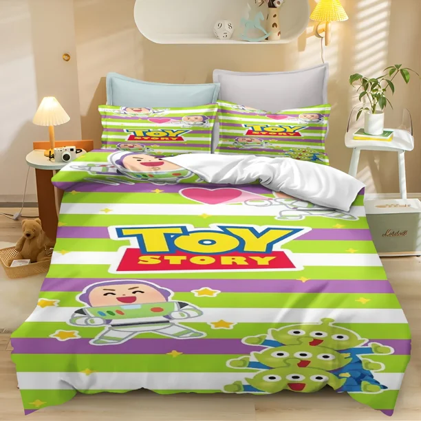Toy Story Cartoon Quilt Cover Bedding Set for Boys 100% Polyester Cute Printed Skin Friendly Breathable Home Textiles Anime Bed Sheets