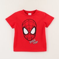 Polera Manga Corta Niño Rojo Spiderman Face Marvel