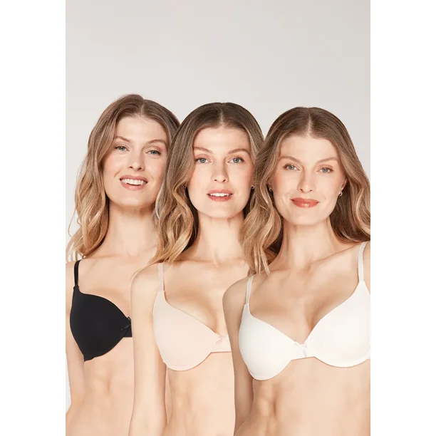 Sostén Pack de 3 Algodón Elasticado 76717 Rosado