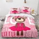 thumbnail image 1 of v977 Bed Sheets Lovely Miss Bear Bedding Set Children Cartoon Duvet Cover Sets Pillowcase Boys Girls Kid Bedclothes Twin Full Queen King Size 3-Piece Bedding Set (1 Duvet Cover + 2 Pillow Shams) Bed S, 1 of 5