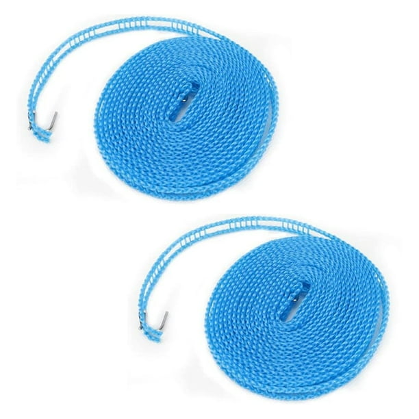 Tendedero resistente al viento (2 unidades), longitud ajustable, antideslizante, para exteriores e interiores, 5 m