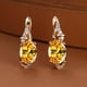 thumbnail image 1 of 18K Gold Plated Blue Sapphire Stud Earrings - Trendy Women's Anniversary Jewelry with Oval Cut White Blue Red Pink Stones, 1 of 5
