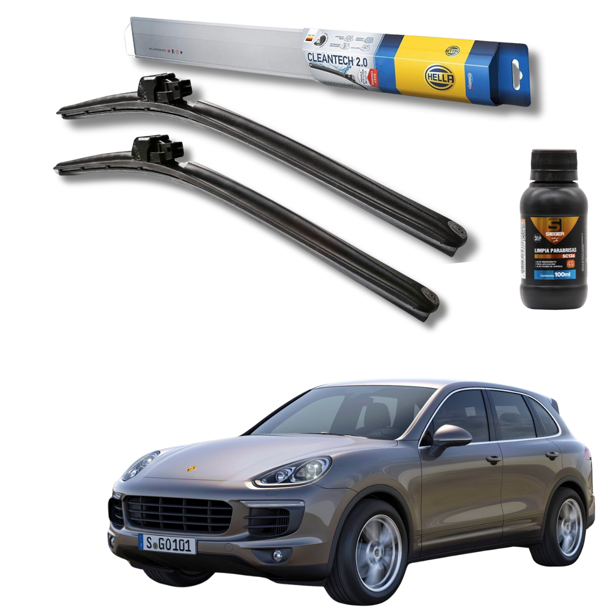 Plumillas Hella Cleantech Para Porsche Cayenne 2010-2017