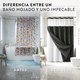 thumbnail image 2 of Cortina De Baño Diseño Impermeable + Forro Y 12 Ganchos Blanca AZ negro, 2 of 10