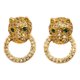 thumbnail image 1 of Aros Apegados Leopardo, Oro 14k Y Circonitas, Fiesta, Regalo, 1 of 4