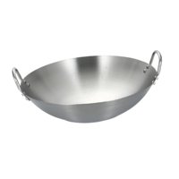 Bothyi - Sartén Wok De Acero Inoxidable Con Fondo Plano Plateado Para Guisar, Freír Y Cocinar Por Inducción, Diámetro 26 Cm