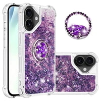 Foxdock Funda Glitter Líquida Para Iphone 17 Con Anillo Brillante, Tpu Antichoques Y Esquinas Reforzadas, Soporte