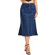 thumbnail image 1 of INSPIRE CHIC Falda Midi de Mezclilla para Mujer Cintura Alta con Dobladillo de Cola de Pescado Falda de Jean Acampanada Azul Oscuro L, 1 of 6