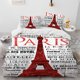 thumbnail image 1 of France Paris Eiffel Tower Romantic Comforter Bedding Set,Duvet Cover Bed Set Quilt Cover Pillowcase,King Queen Size Bedding Set Bed Sheets, 1 of 5