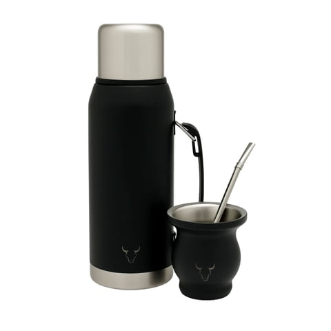 Set Termo Premium + Mate Insulado Con Bombilla Wayu