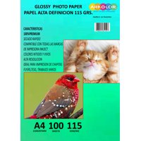 Arkolor - Papel Alta Resolución Glossy A4X100 Hjs 115 Grs