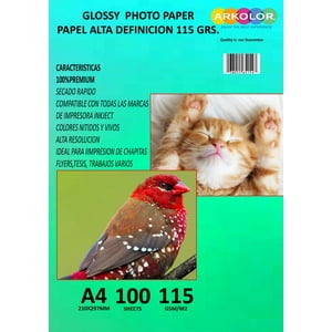 Arkolor - Papel Alta Resolucion Glossy A4X100 Hjs 115 Grs