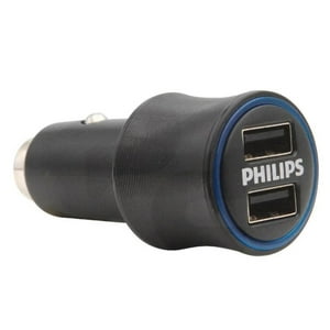 Philips - Cargador Auto Doble Usb Carga Rapida Usb Lightning