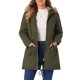 thumbnail image 1 of INSPIRE CHIC Chaqueta de Invierno para Mujer Abrigo Largo Acolchado a Prueba de Viento con Capucha de Piel Sintética M Verde Militar, 1 of 6