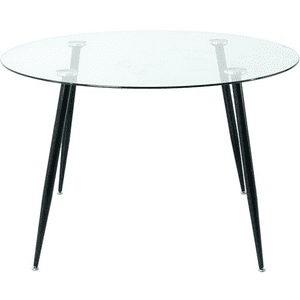 Oh! Mi Hogar ® - Mesa Lyon Redonda De Vidrio Base Negro 100Cm