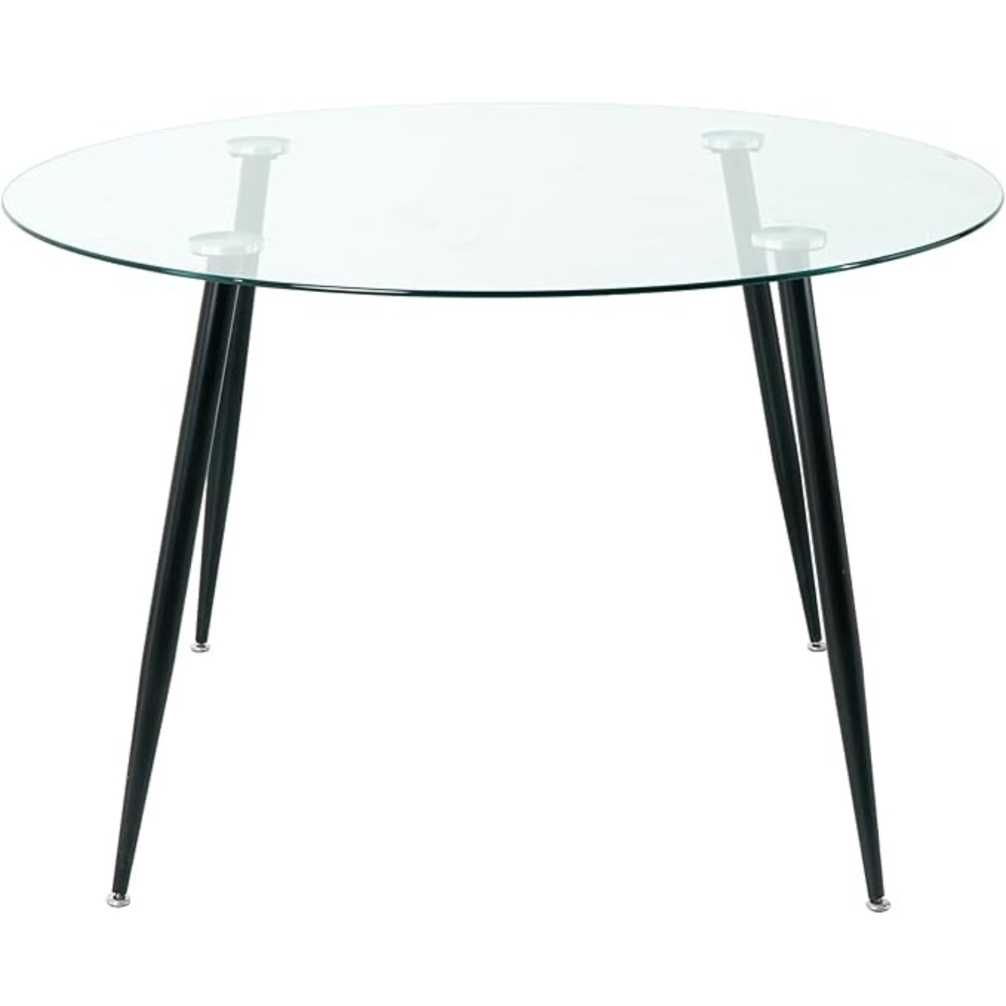 Oh! Mi Hogar ® - Mesa Lyon Redonda De Vidrio Base Negro 100Cm