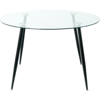 Oh! Mi Hogar ® - Mesa Lyon Redonda De Vidrio Base Negro 100Cm